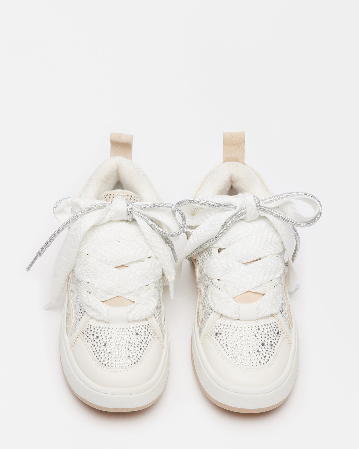 ROARING White Rhinestones Low-Top Lace-Up Sneaker | Women's Sneakers