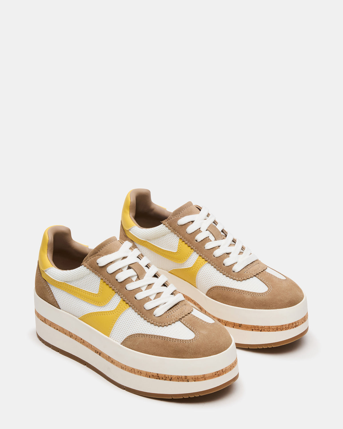 JUDGE Taupe Multi Platform Low-Top Lace-Up Women's Sneaker