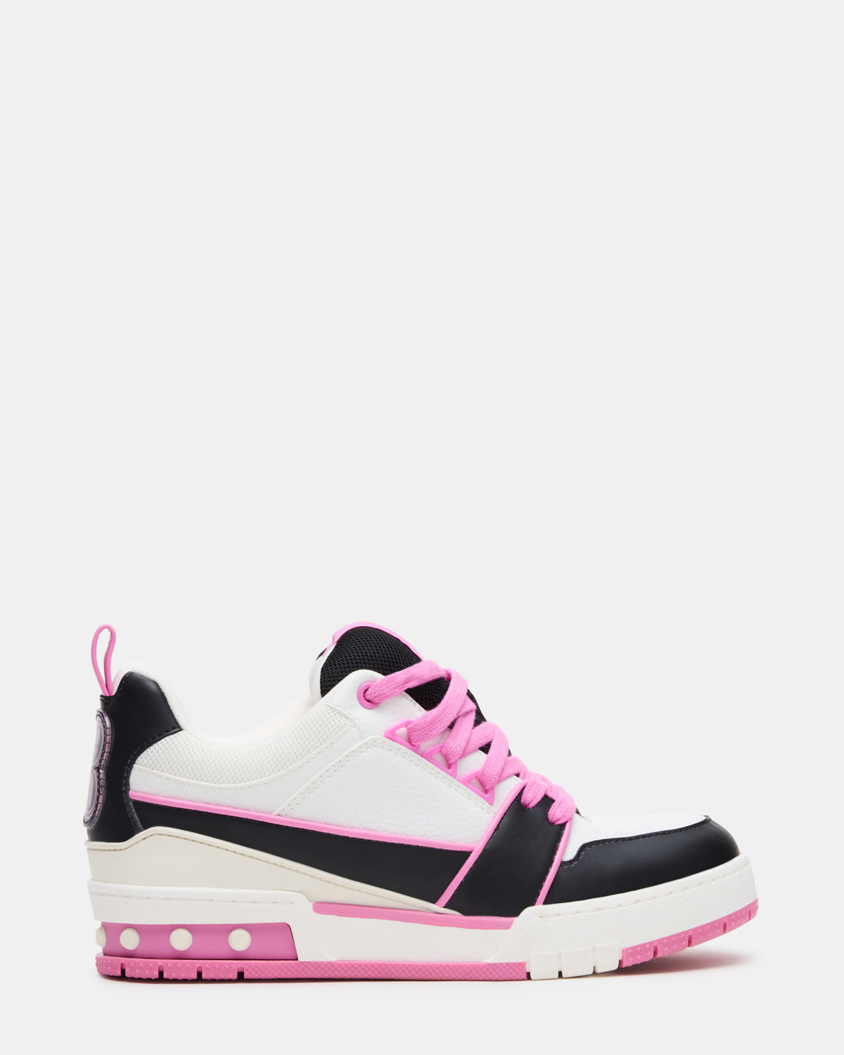 SKATER Black/Pink Low-Top Lace-Up Women's Sneaker