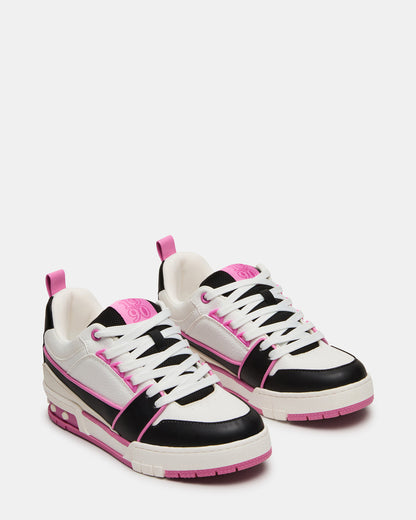 SKATER Black/Pink Low-Top Lace-Up Women's Sneaker
