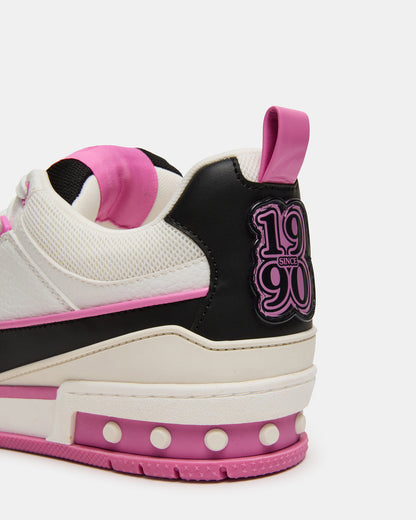 SKATER Black/Pink Low-Top Lace-Up Women's Sneaker