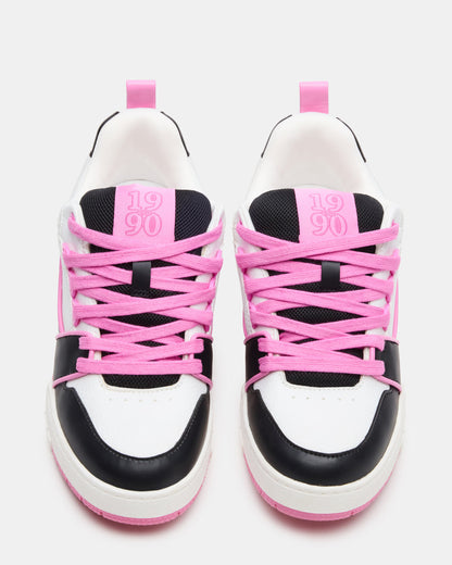 SKATER Black/Pink Low-Top Lace-Up Women's Sneaker