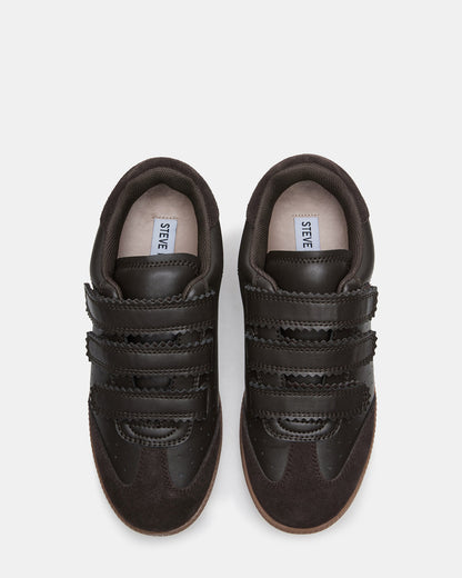 MOMENTUM Brown Suede Velcro Low-Top Women's Sneakers