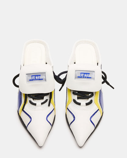 SHEVRON Blue Multi Pointed-Toe Lace-Up Women's Sneaker