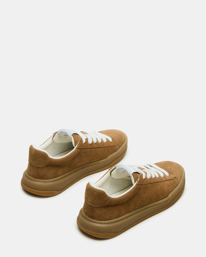 STRIVE Tan Suede Low-Top Lace-Up Sneaker | Women's Sneakers