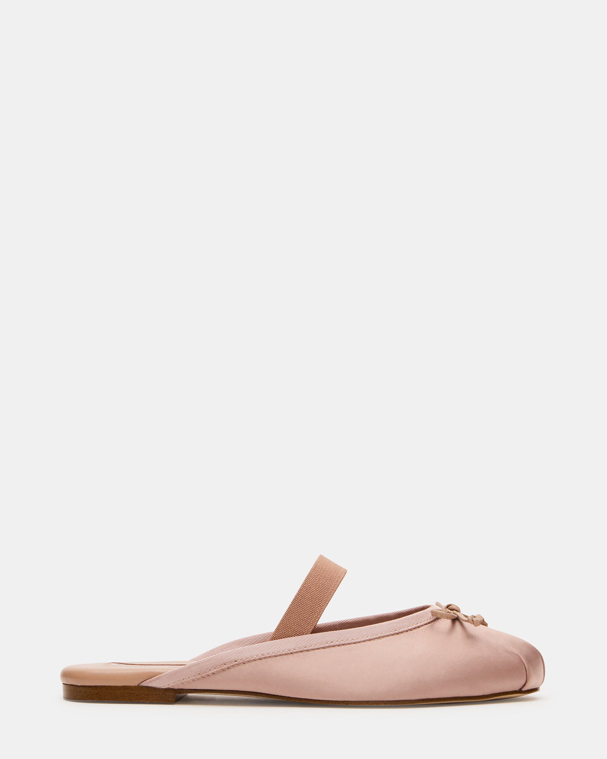 CUTESY Blush Satin Slip-On Ballet Mule Women's Flat