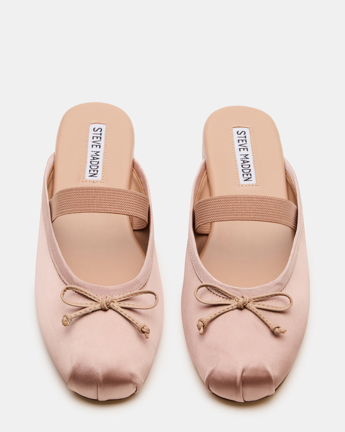 CUTESY Blush Satin Slip-On Ballet Mule Women's Flat