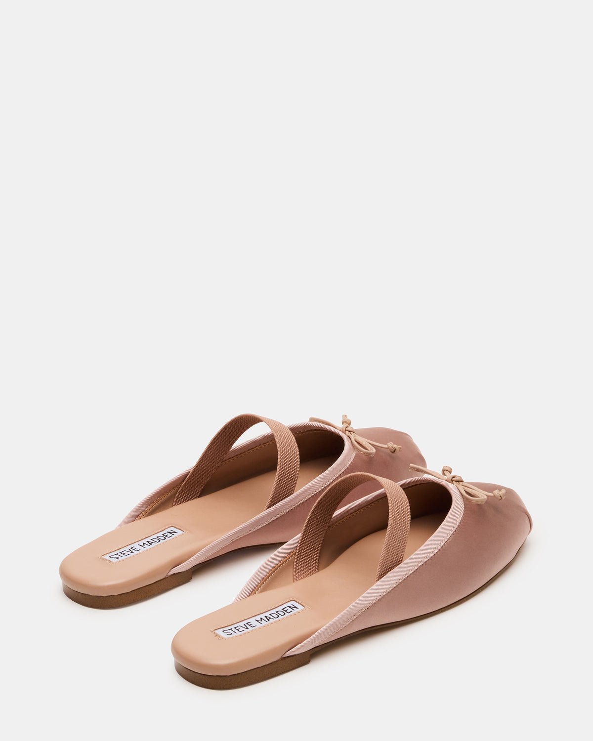 CUTESY Blush Satin Slip-On Ballet Mule Women's Flat