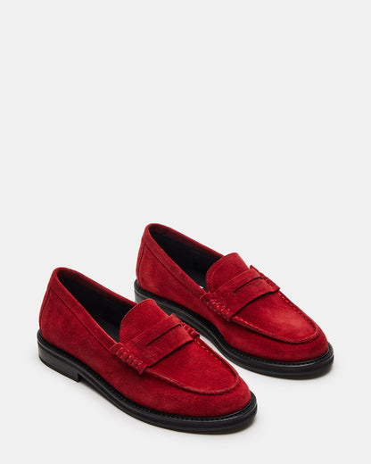 MADISON Red Suede Women's Penny Loafer