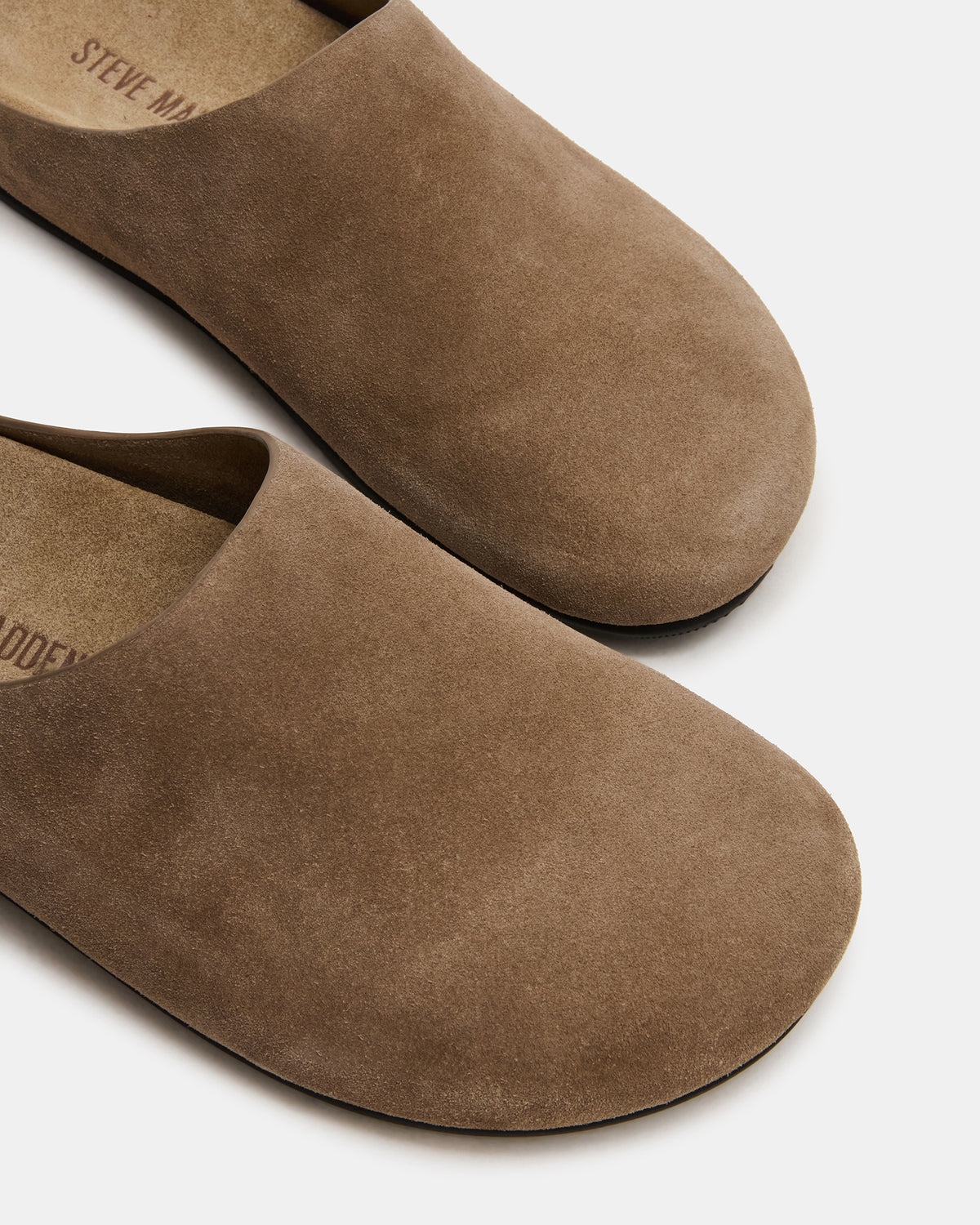 FERN Taupe Suede Mule Slip-On Round-Toe Women's Flat