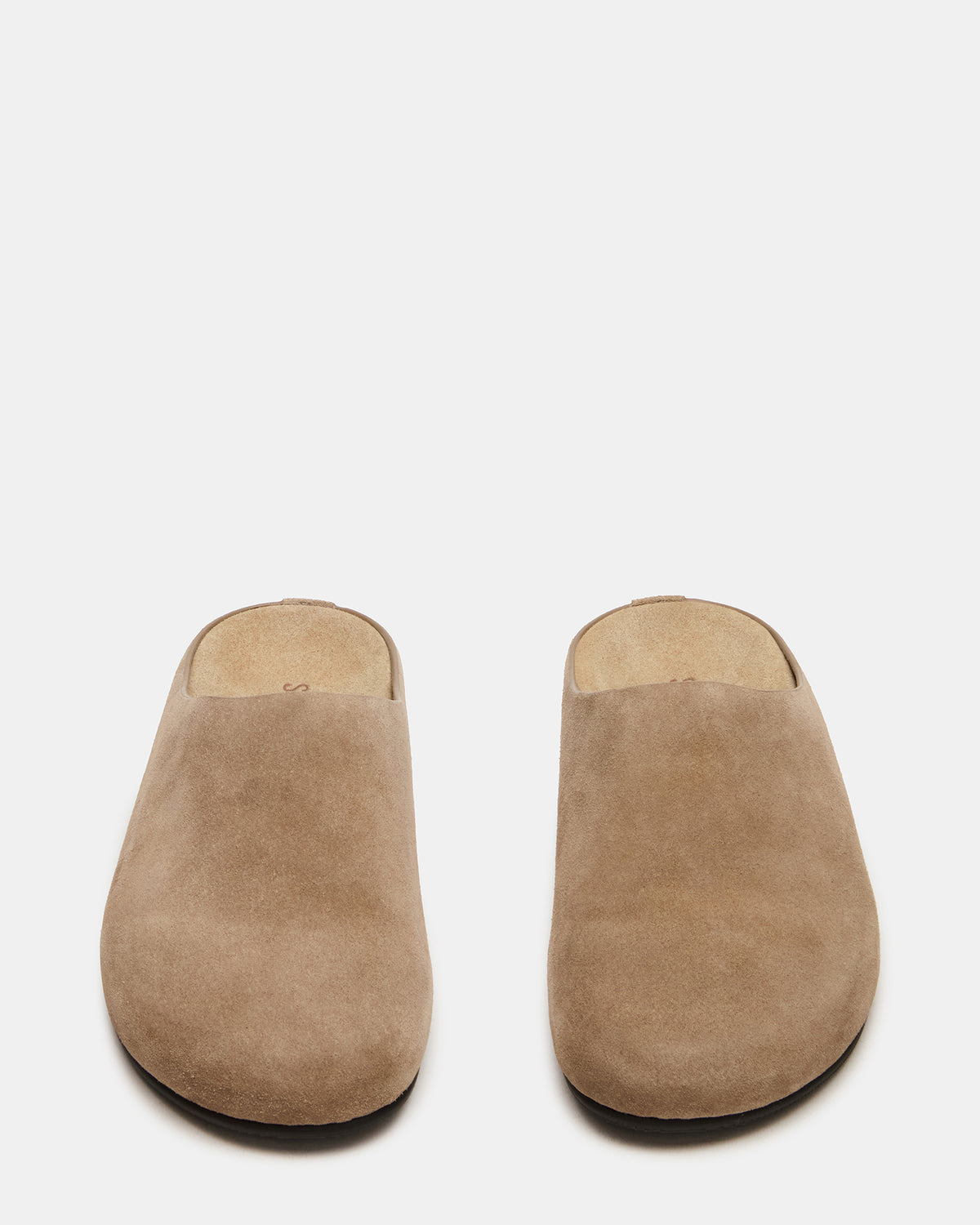 FERN Taupe Suede Mule Slip-On Round-Toe Women's Flat