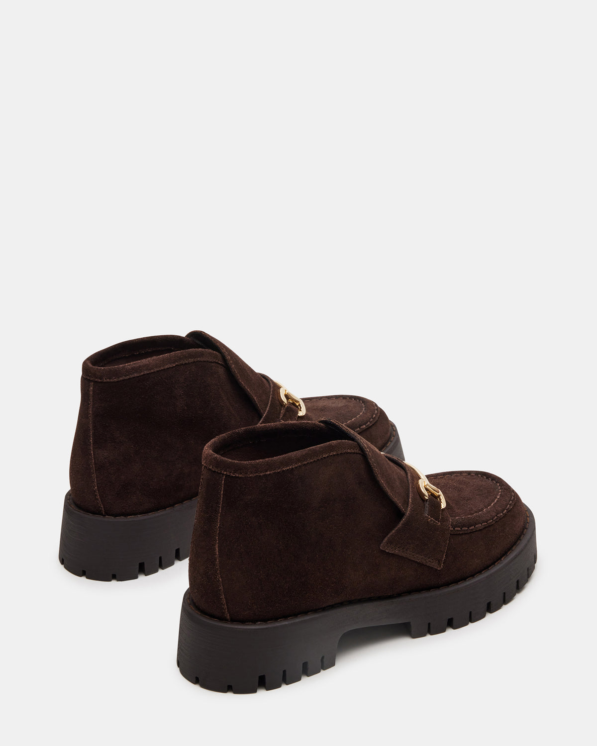 LEON Chocolate Brown Suede Platform Lug Sole Women's Loafer