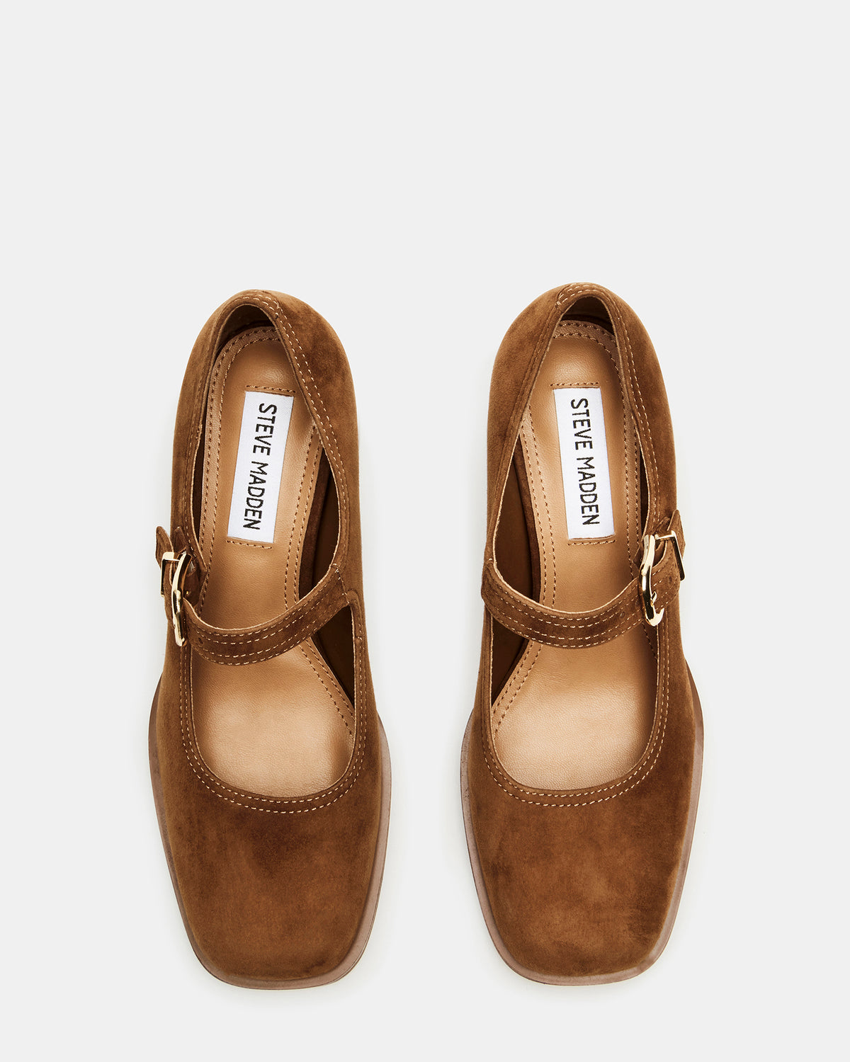 LISBON Chestnut Suede Square-Toe Mary Jane Women's Loafer