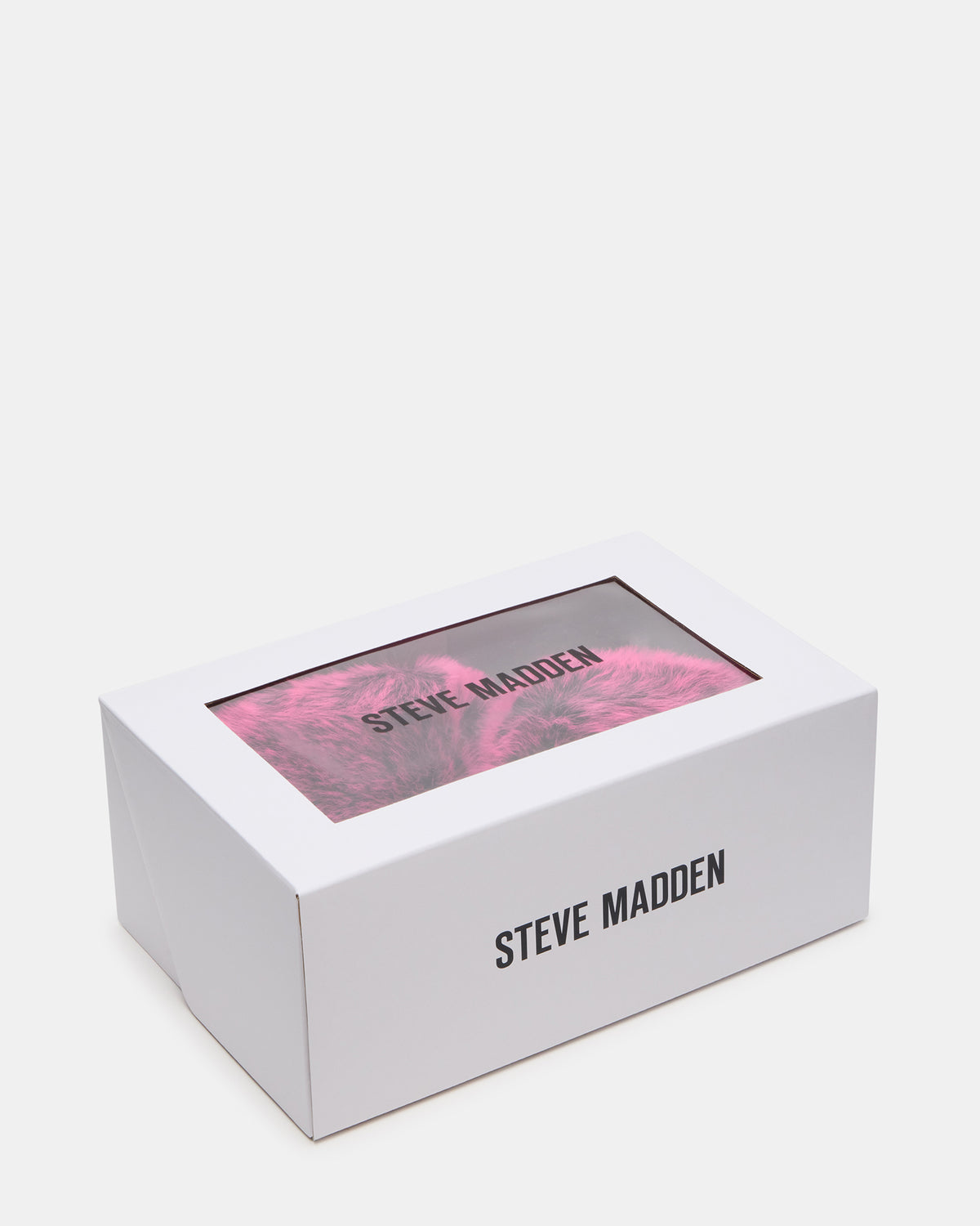 POOF Fushia Slip-On Faux Fur Mule Women's Flat