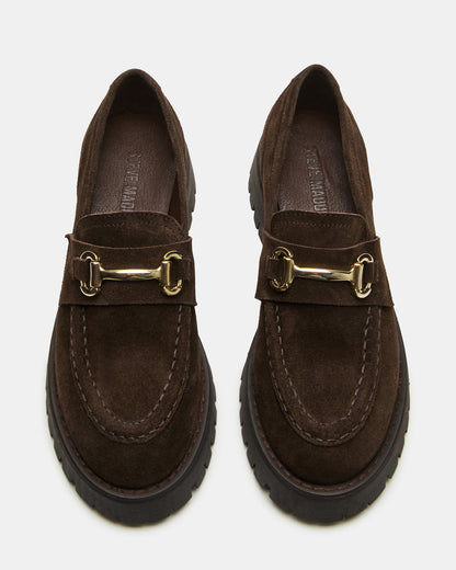 LANDO Brown Suede Lug Women's Loafer