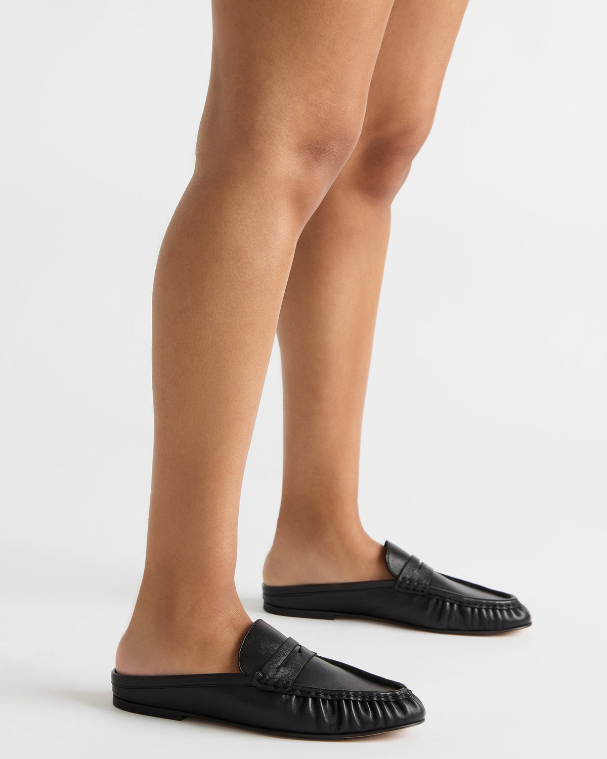 RAFE Black Leather Slip-On Mule Women's Flat