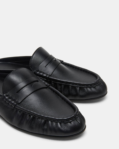 RAFE Black Leather Slip-On Mule Women's Flat