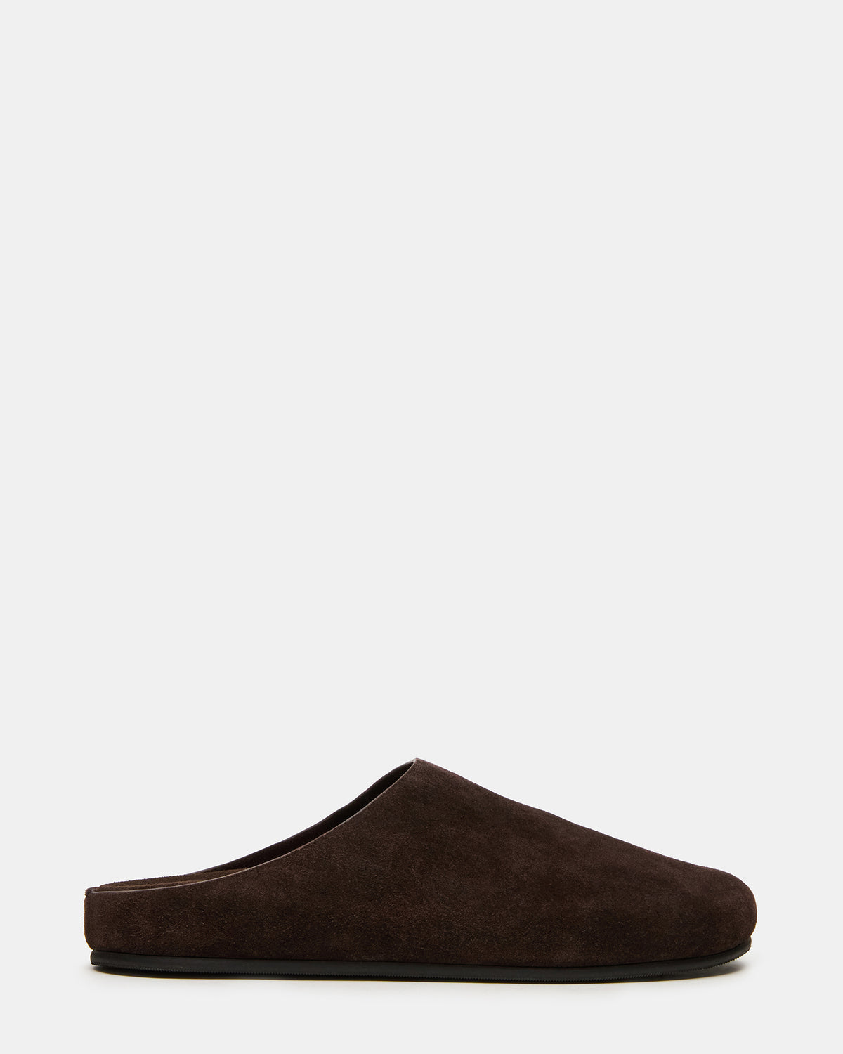 FERN Brown Suede Mule Slip-On Round-Toe Women's Flat