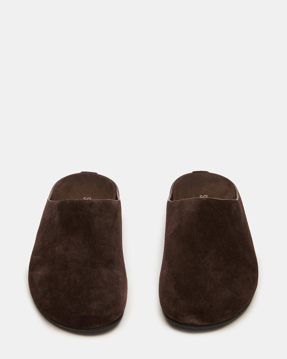 FERN Brown Suede Mule Slip-On Round-Toe Women's Flat