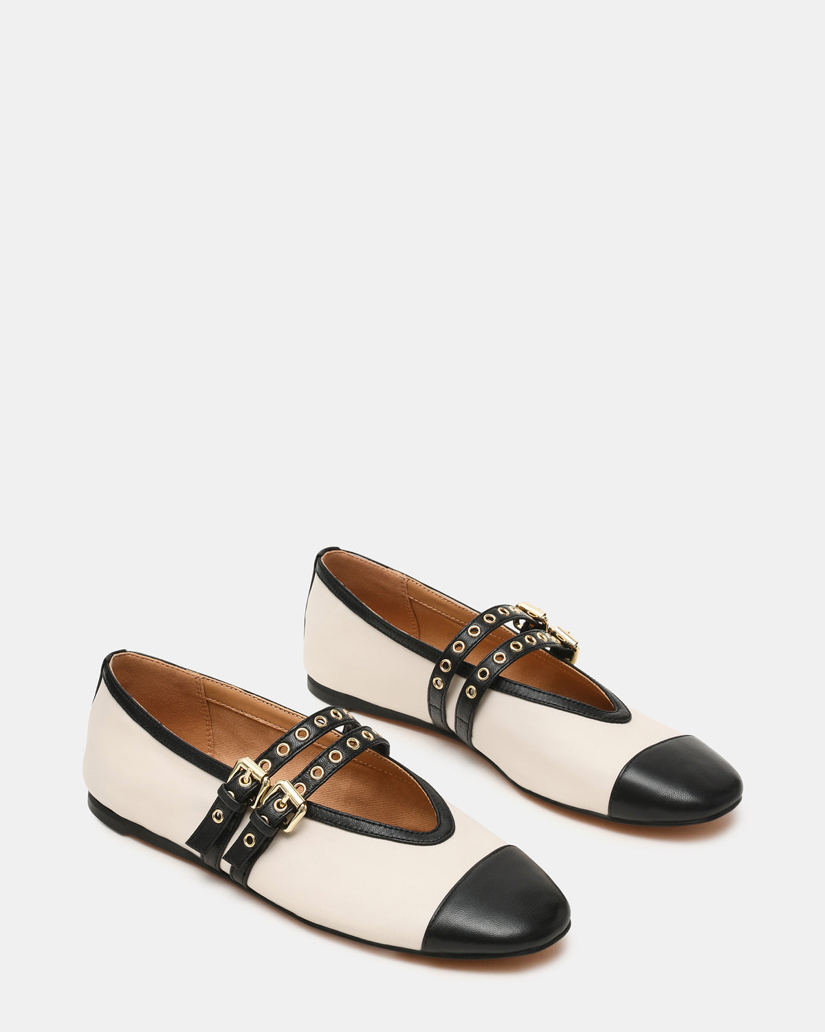LYDIA Cap Bone Black Mary Jane Ballet Women's Flat