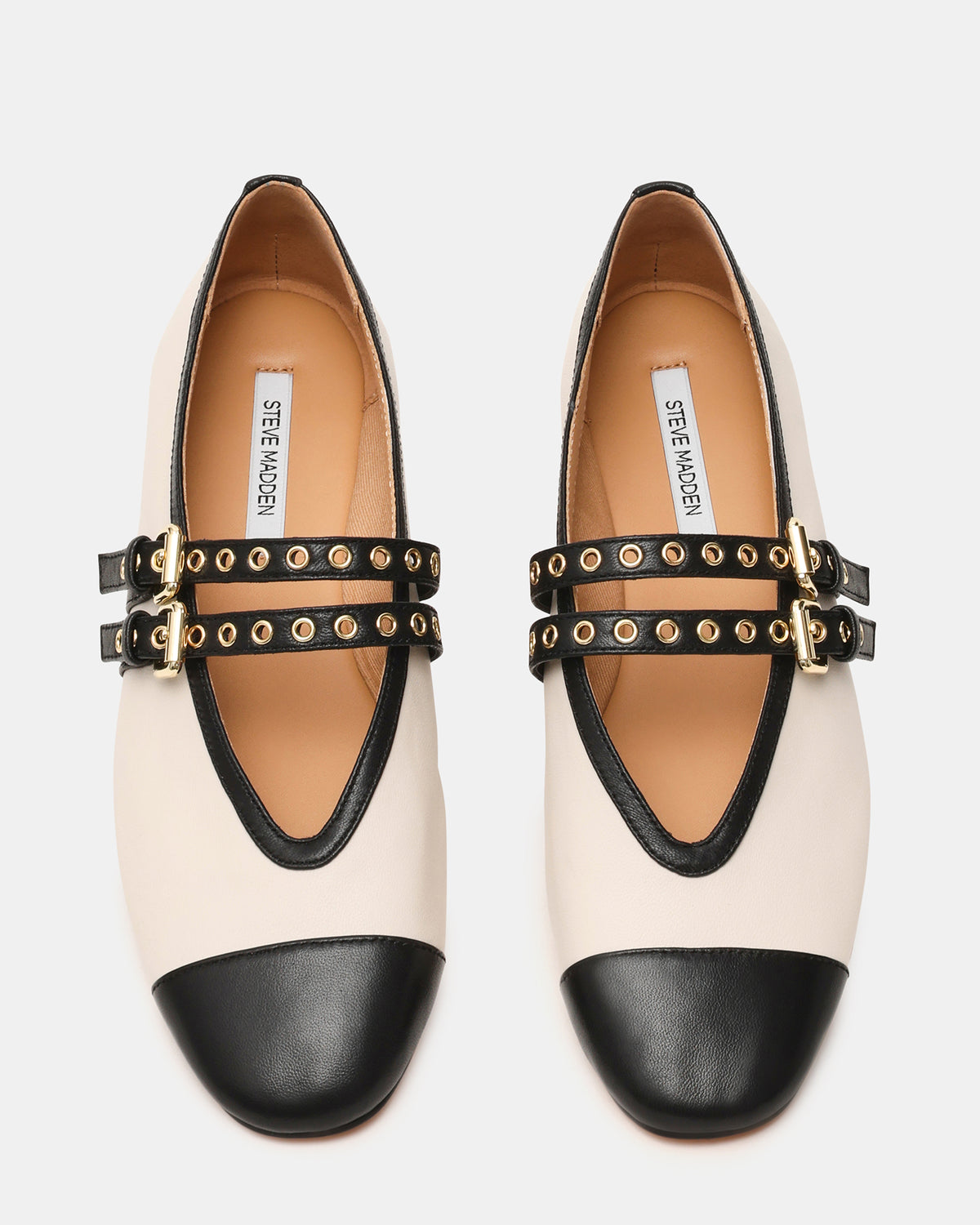 LYDIA Cap Bone Black Mary Jane Ballet Women's Flat
