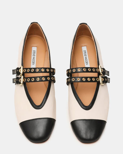 LYDIA Cap Bone Black Mary Jane Ballet Women's Flat