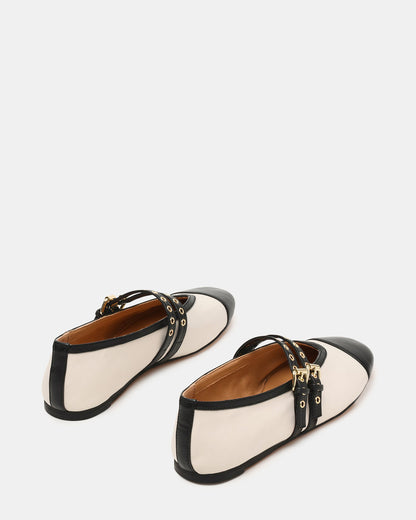 LYDIA Cap Bone Black Mary Jane Ballet Women's Flat