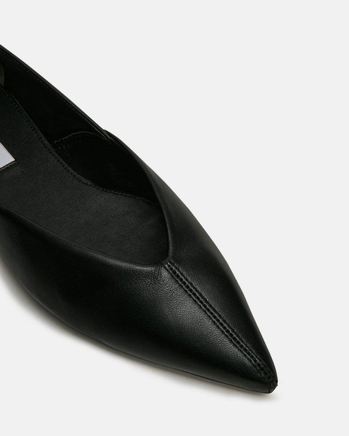 TOVI Black Leather Pointed-Toe Ballet Women's Flat