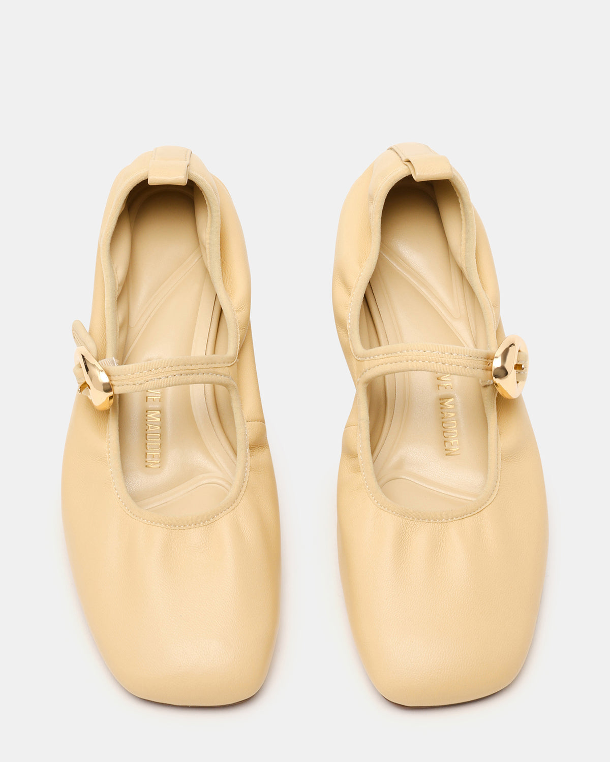 DAFFIA Butter Leather Mary Jane Gold-Detail Buckle Ballet Women's Flat