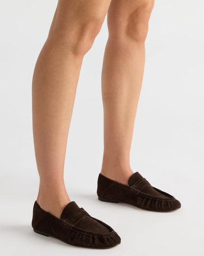 ROGER Taupe Suede Slip-On Women's Loafer
