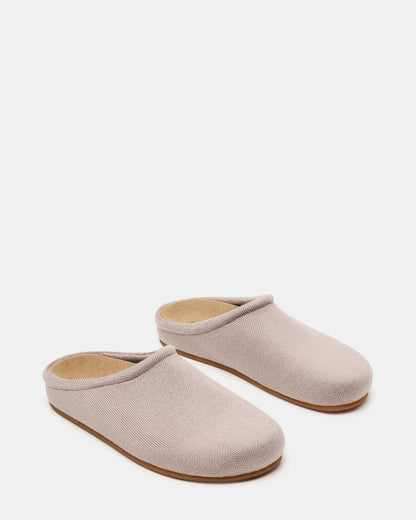 FERN Knit Taupe Mule Slip-On Round-Toe Women's Flat