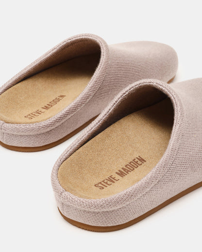 FERN Knit Taupe Mule Slip-On Round-Toe Women's Flat
