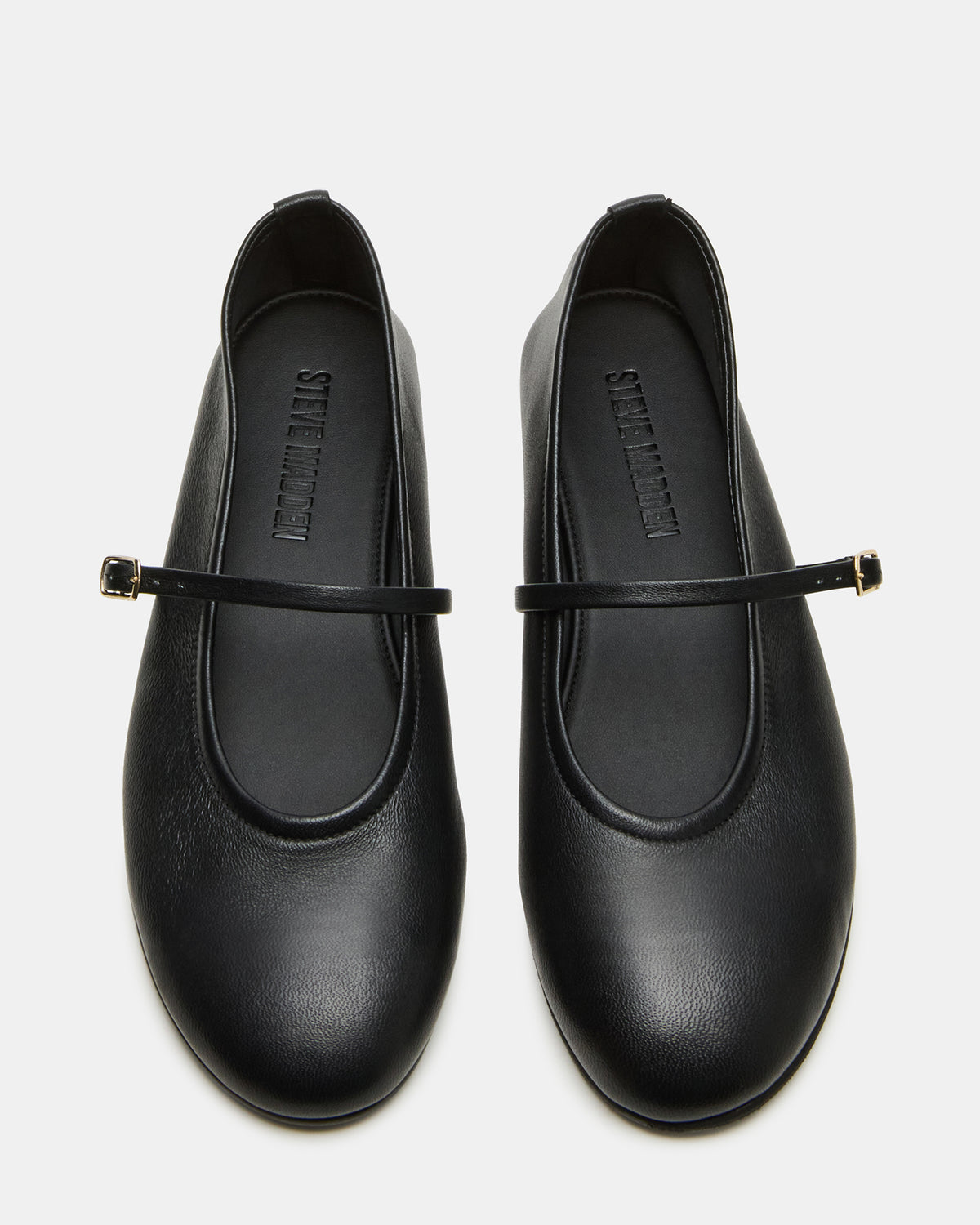 BESETTE Black Leather Mary Jane Ballet Women's Flat