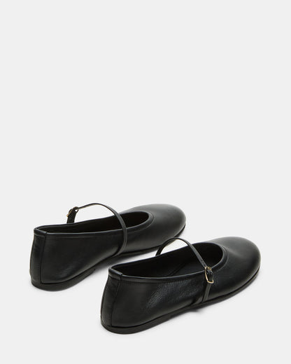 BESETTE Black Leather Mary Jane Ballet Women's Flat