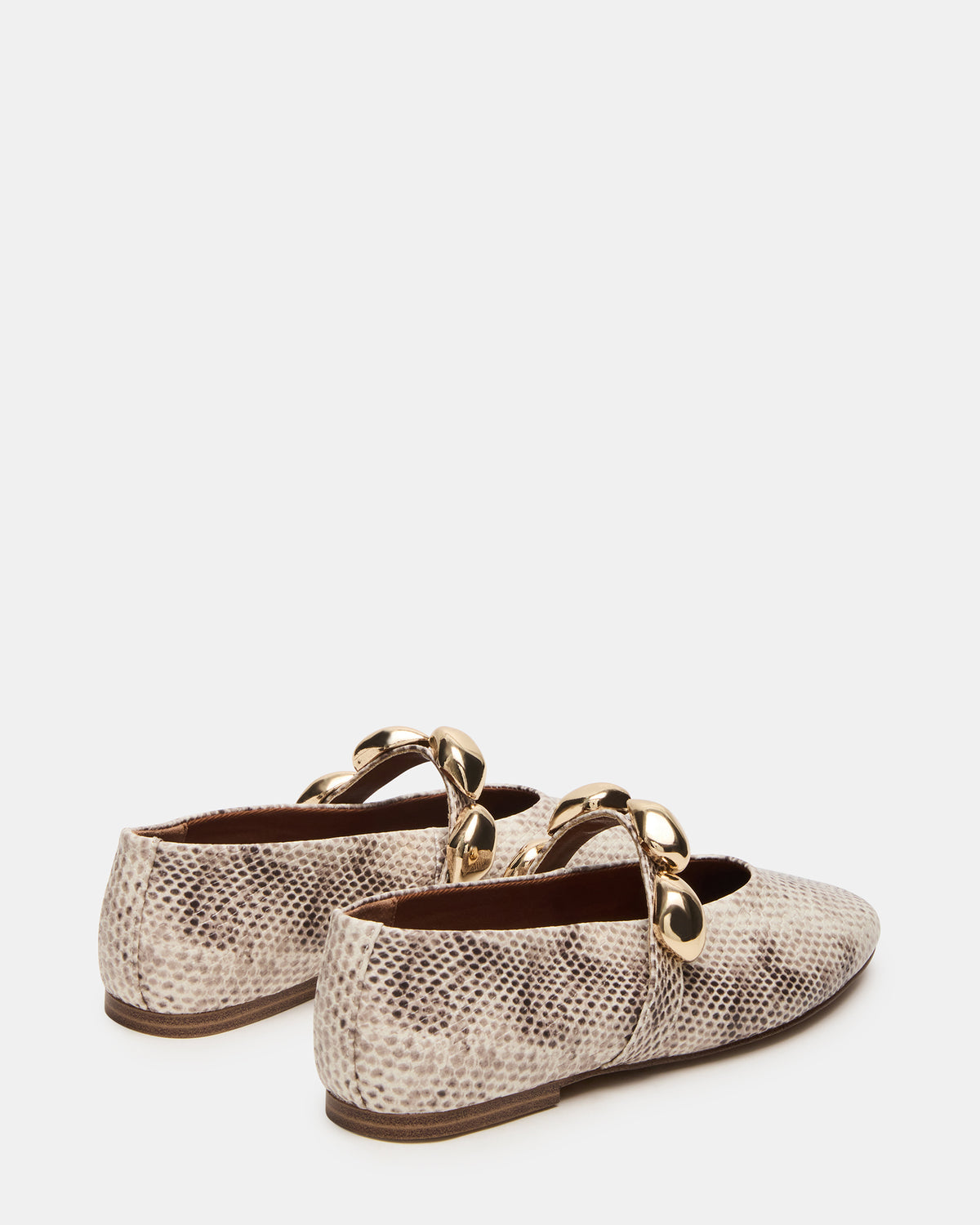 POPPIN Natural Snake Mary Jane Ballet Women's Flat