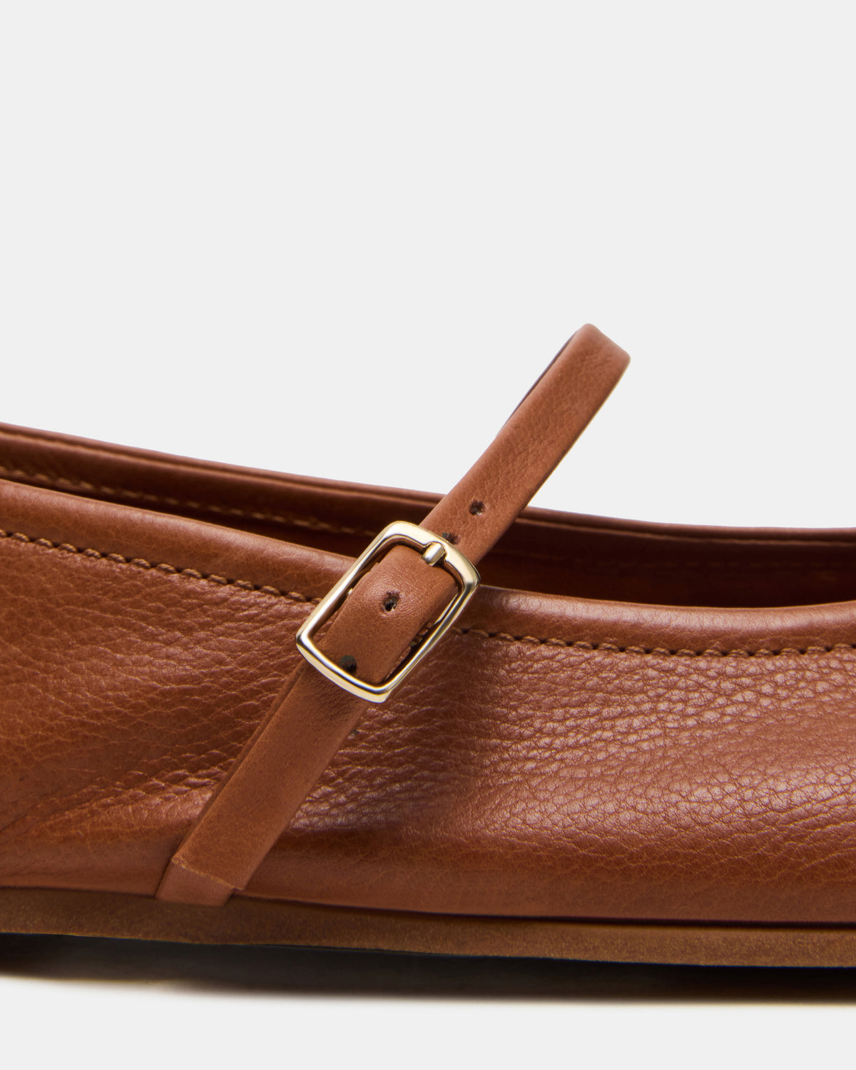 BESETTE Tan Leather Mary Jane Ballet Women's Flat