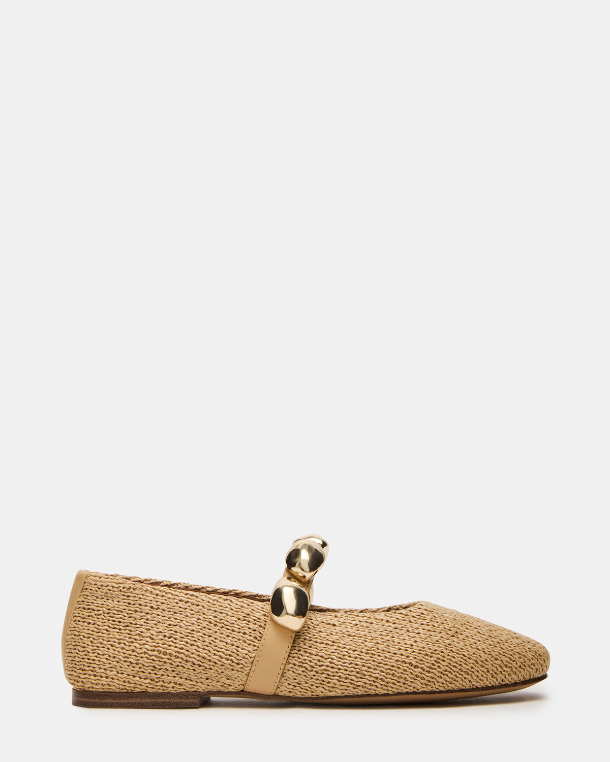 POPPIN Natural Raffia Mary Jane Ballet Women's Flat