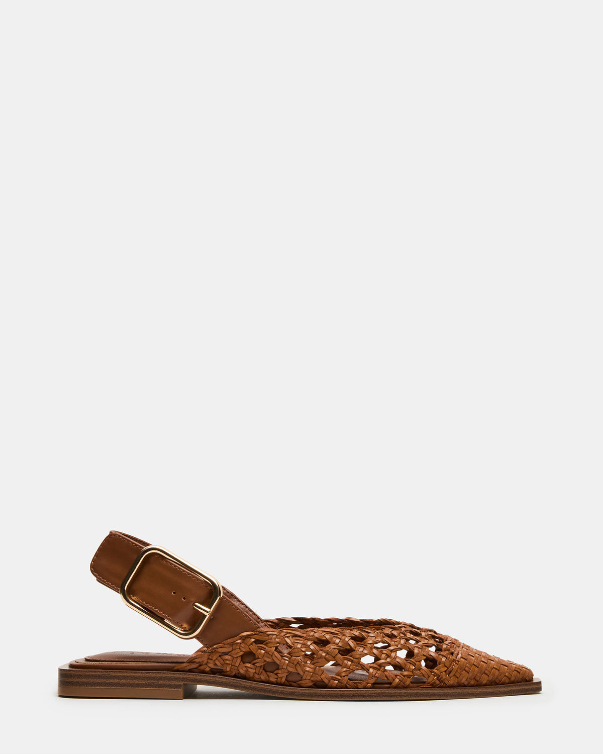 SHAY Woven Cognac Pointed-Toe Slingback Ballet Women's Flat