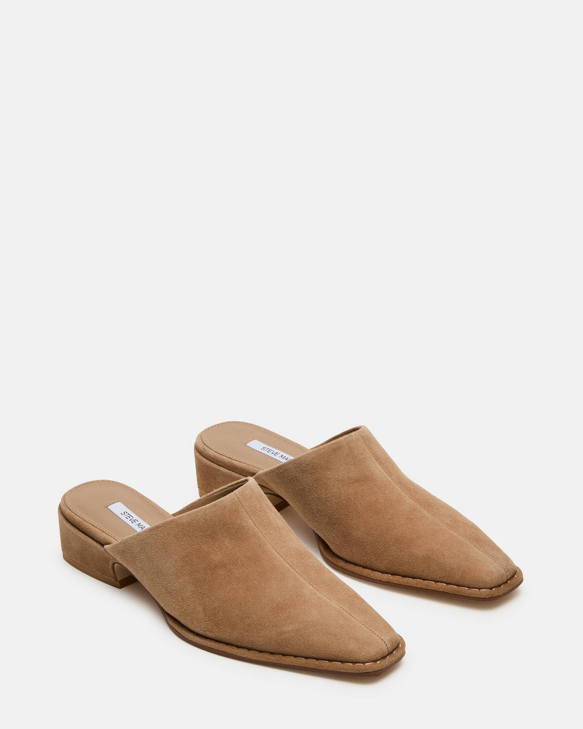 DESSA Taupe Suede Square-Toe Mule Women's Flat