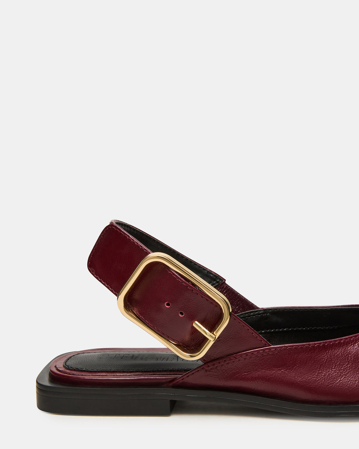 SHAY Burgundy Leather Pointed-Toe Slingback Ballet Women's Flat