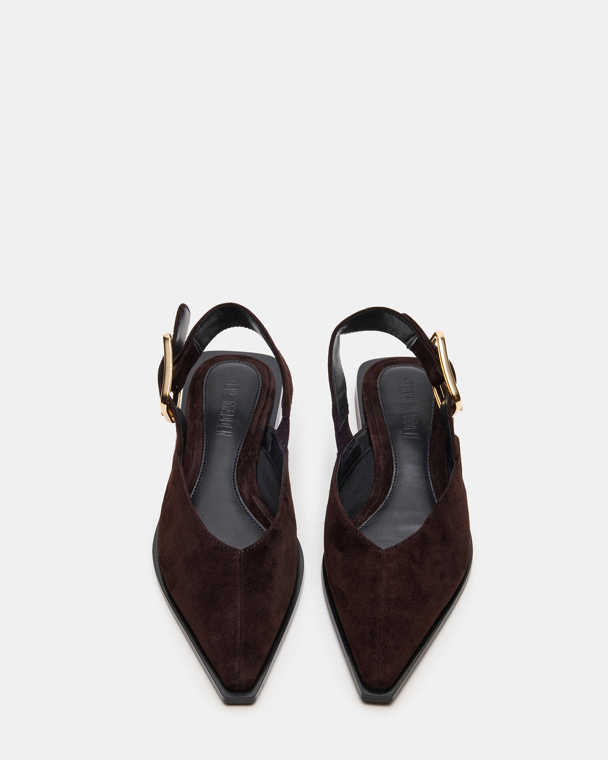 SHAY Brown Suede Pointed-Toe Slingback Ballet Women's Flat