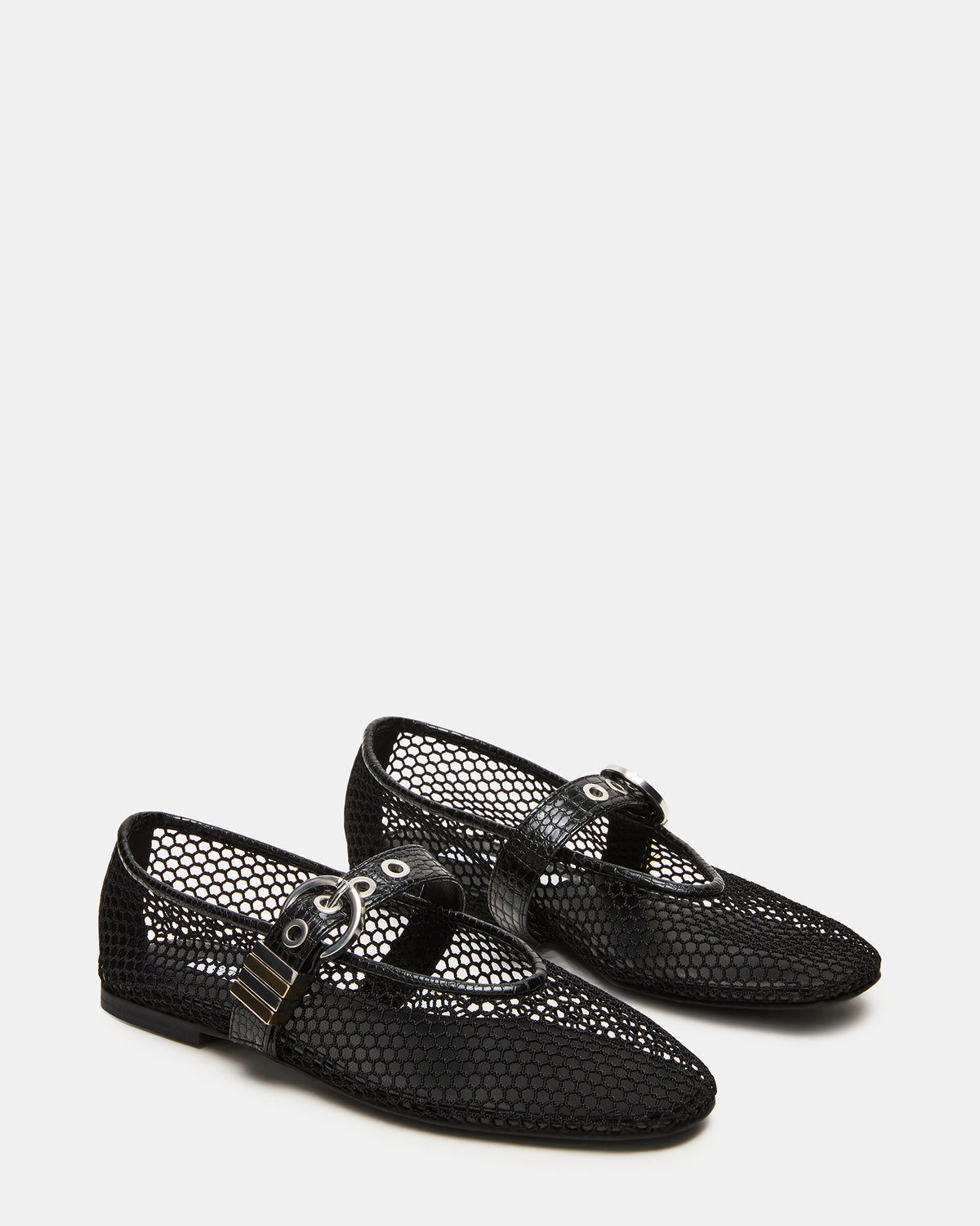 LUCIA Black Mesh Mary Jane Ballet Women's Flat