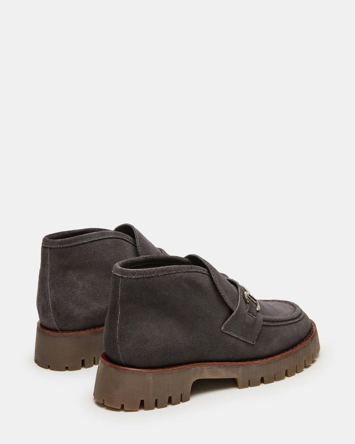 LEON Grey Suede Platform Lug Sole Women's Loafer