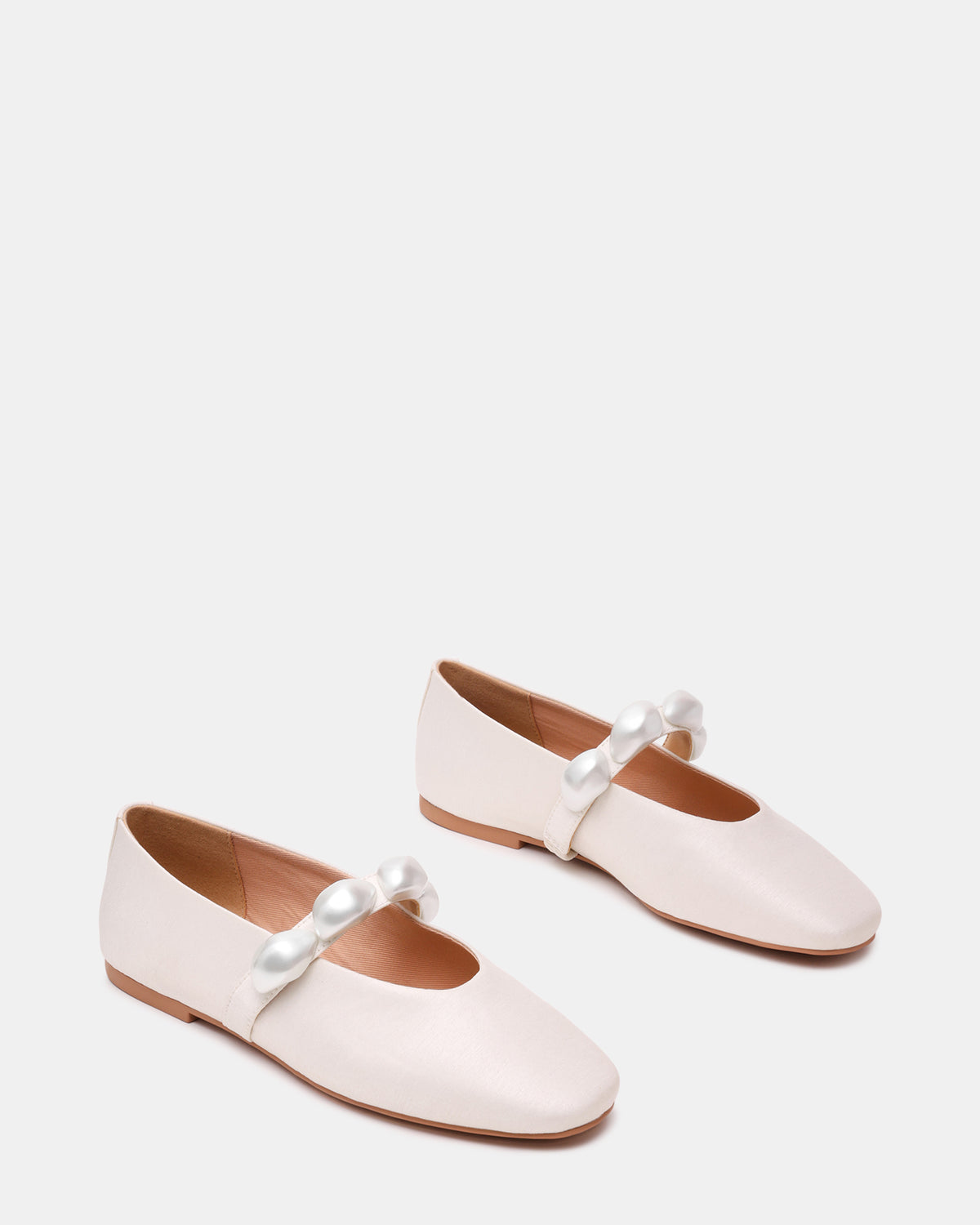 POPPIN Pearl White Mary Jane Ballet Women's Flat
