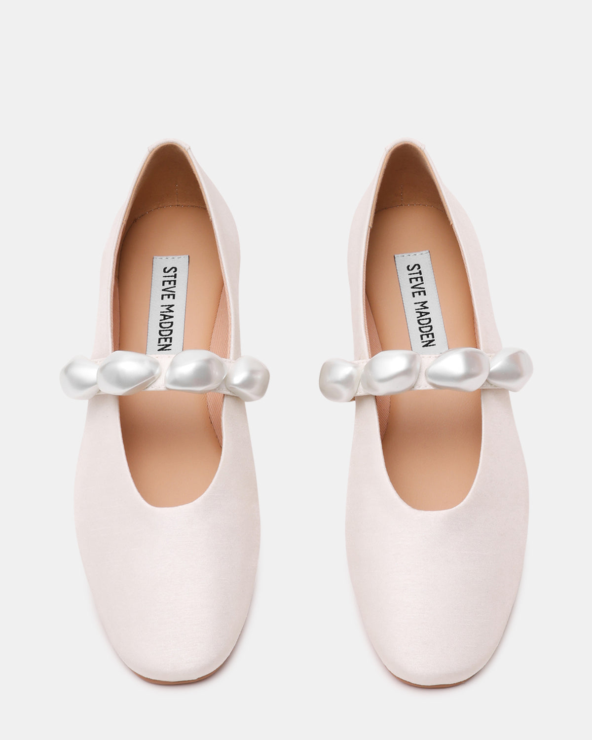 POPPIN Pearl White Mary Jane Ballet Women's Flat