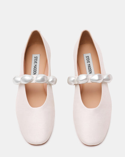 POPPIN Pearl White Mary Jane Ballet Women's Flat