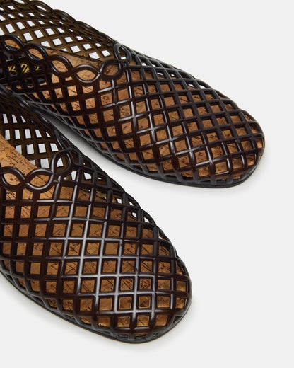 GROVE Black Square-Toe Jelly Women's Flat
