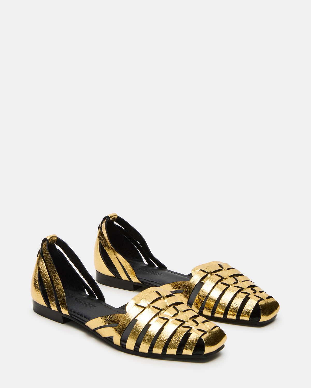 MEDLIN Gold Leather Square-Toe Fisherman Women's Flat