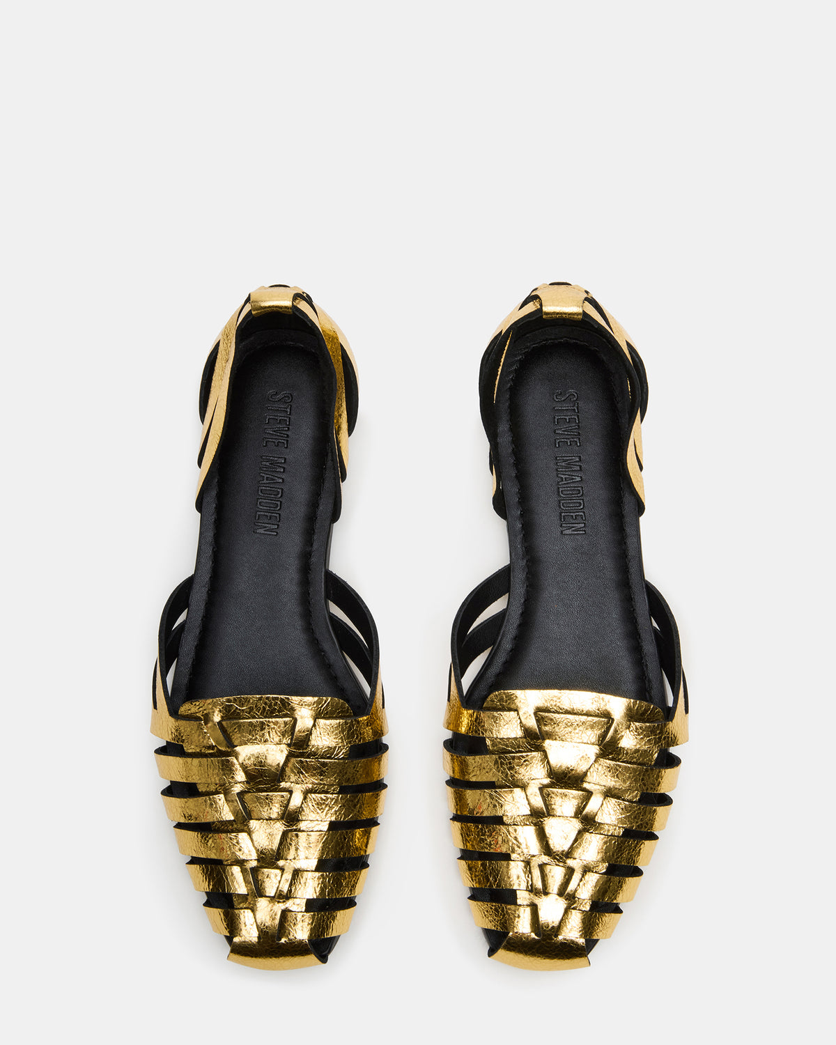 MEDLIN Gold Leather Square-Toe Fisherman Women's Flat