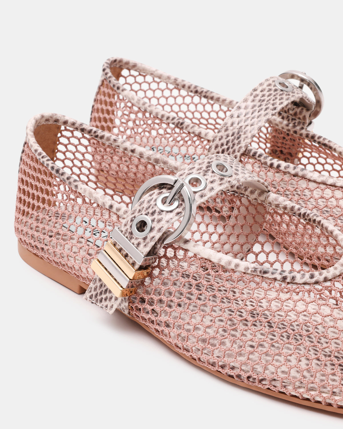 LUCIA Blush Multi Mesh Mary Jane Ballet Women's Flat